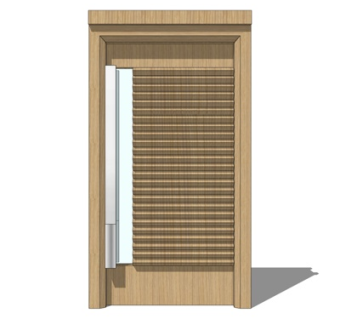 新中式房门su模型