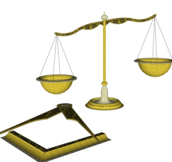 欧式金属天平su模型