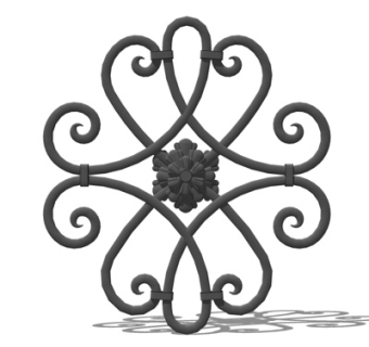 欧式铁艺雕花su模型
