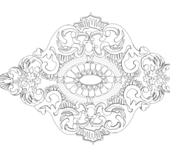 欧式石膏雕花su模型