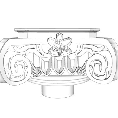 欧式石膏雕花su模型