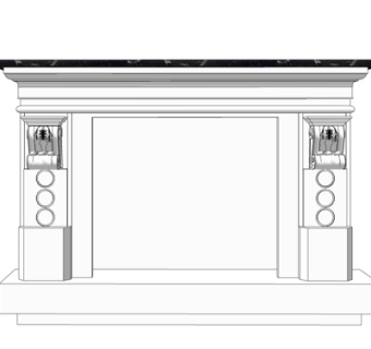 欧式电视背景墙su模型