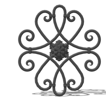 欧式铁艺雕花su模型