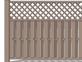 现代木头护栏su模型