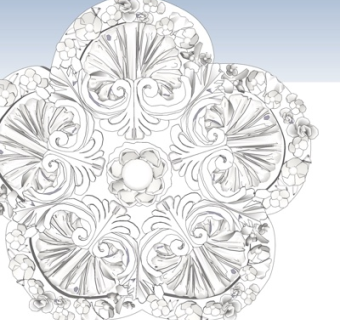 欧式石膏雕花su模型