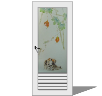 现代卫生间单开门su模型