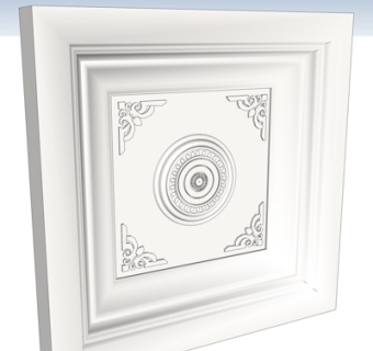 欧式石膏吊顶su模型