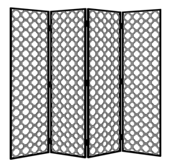 新中式花格屏风隔断su模型