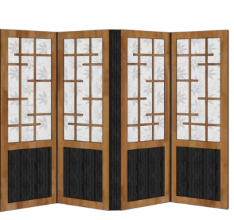 新中式屏风隔断su模型