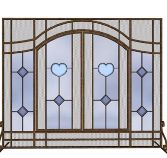 新中式屏风隔断su模型