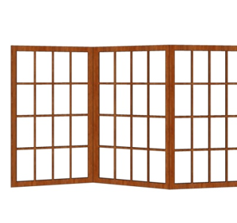 新中式镂空隔断su模型