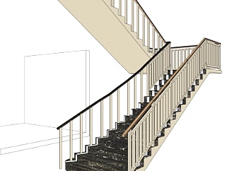 <em>现代室内</em>楼梯su模型