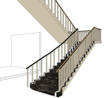 现代室内楼梯su模型