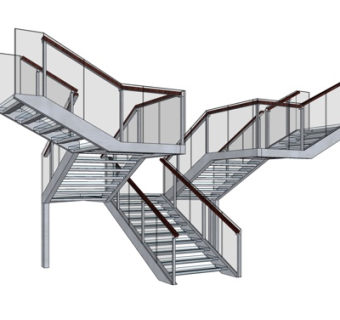 现代室外楼梯su模型