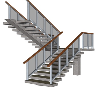 现代室内楼梯su模型