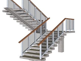 现代室内楼梯su模型