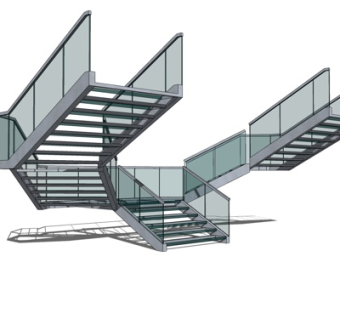 现代室外楼梯su模型