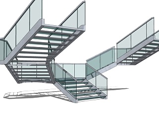 现代<em>室外</em>楼梯su模型