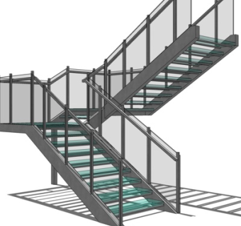 现代楼梯su模型