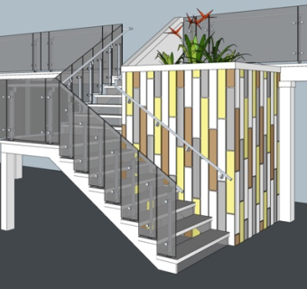 现代楼梯su模型