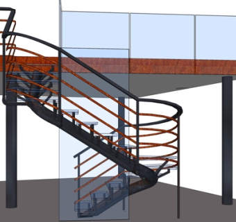 现代楼梯su模型