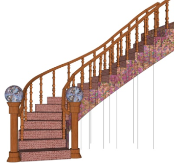 欧式楼梯su模型