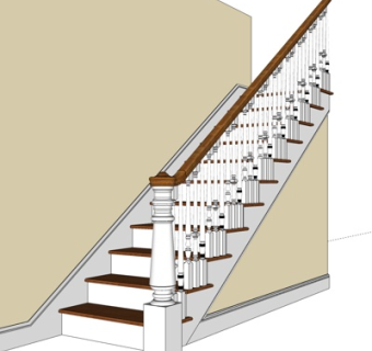欧式楼梯su模型