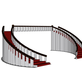 现代楼梯su模型