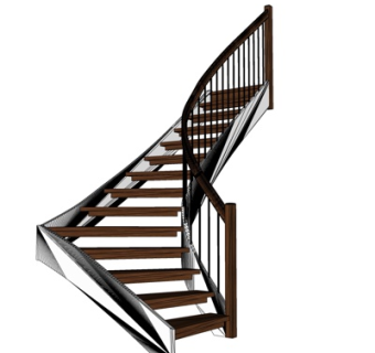 现代楼梯su模型