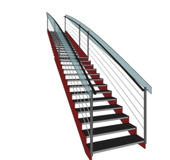 现代楼梯su模型