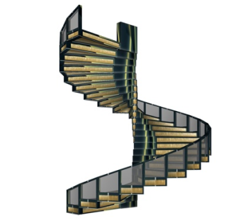 现代旋转楼梯su模型