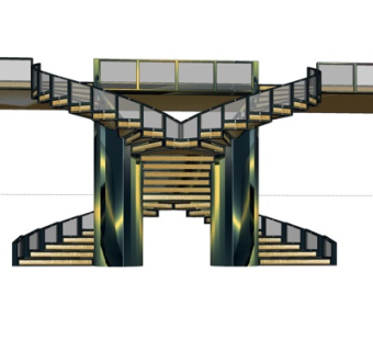 现代楼梯su模型