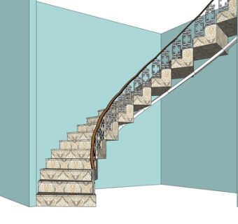 欧式楼梯su模型