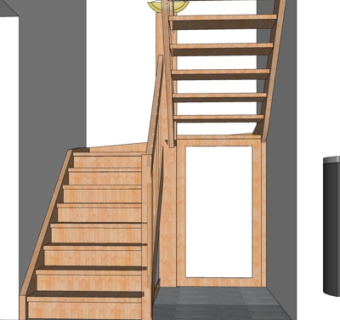 现代楼梯su模型