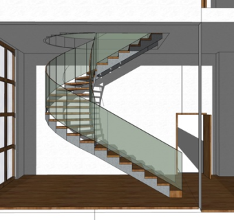现代楼梯su模型