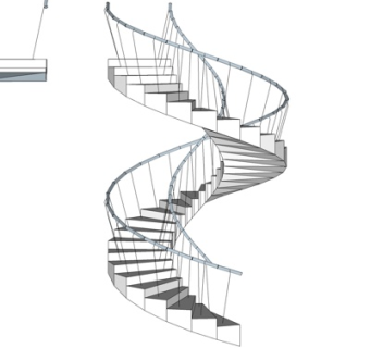 现代旋转楼梯su模型