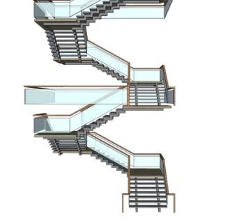 现代楼梯su模型