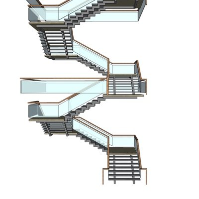 现代楼梯su模型