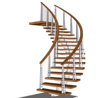 现代楼梯su模型