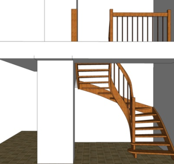 现代楼梯su模型