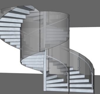 现代旋转楼梯su模型