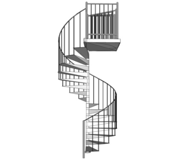 现代旋转楼梯su模型