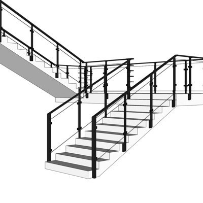 现代楼梯su模型