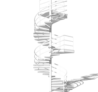 现代旋转楼梯su模型
