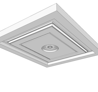 简欧石膏吊顶su模型