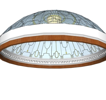 欧式玻璃吊顶su模型