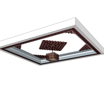 新中式吊顶su模型