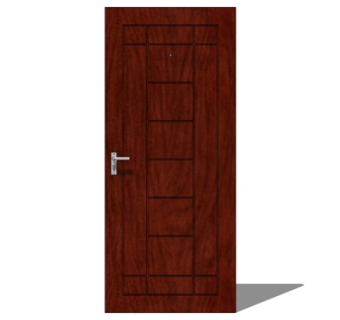 现代实木单开门su模型