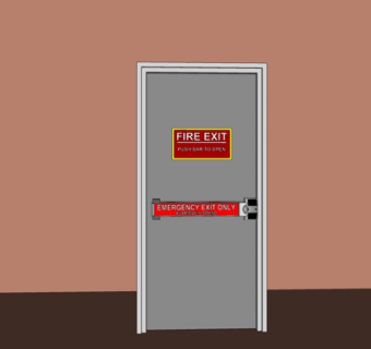 现代防火门su模型