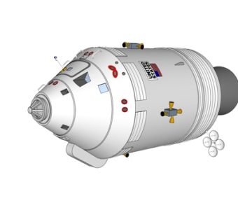 现代太空返回舱su模型